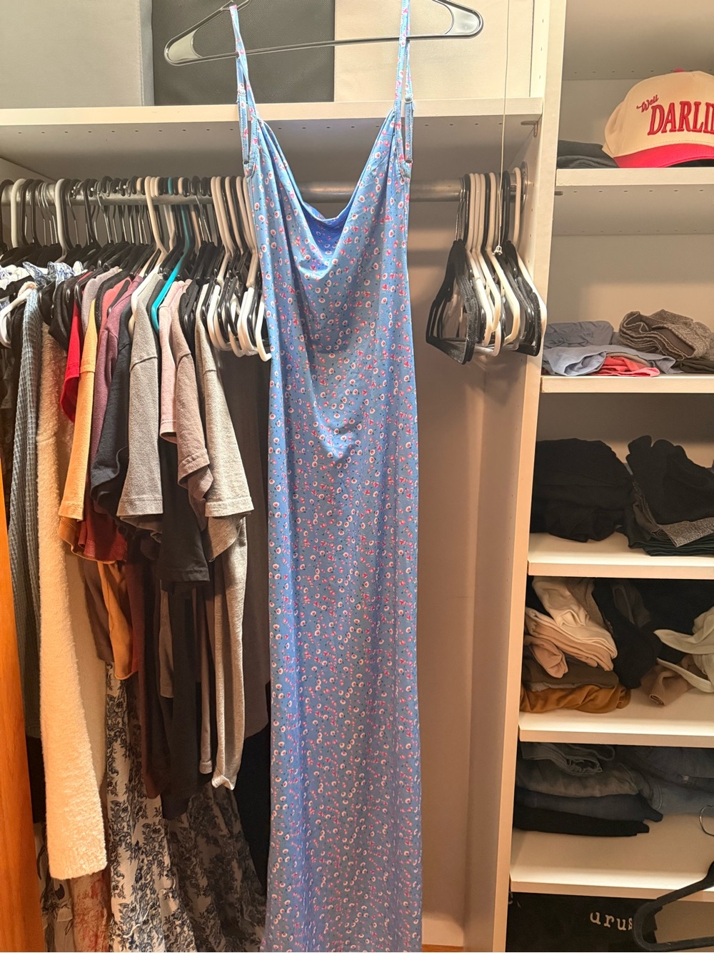 Blue Floral Slip Maxi Dress